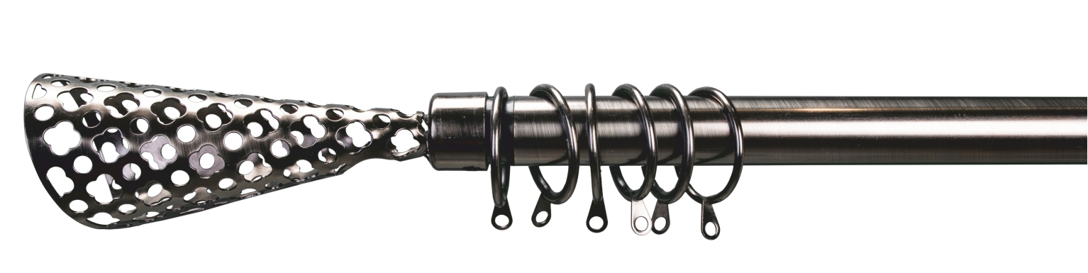 Κουρτινόβεργα επεκ/μενη Σχ.Cone 120cm-210cm Black nickel