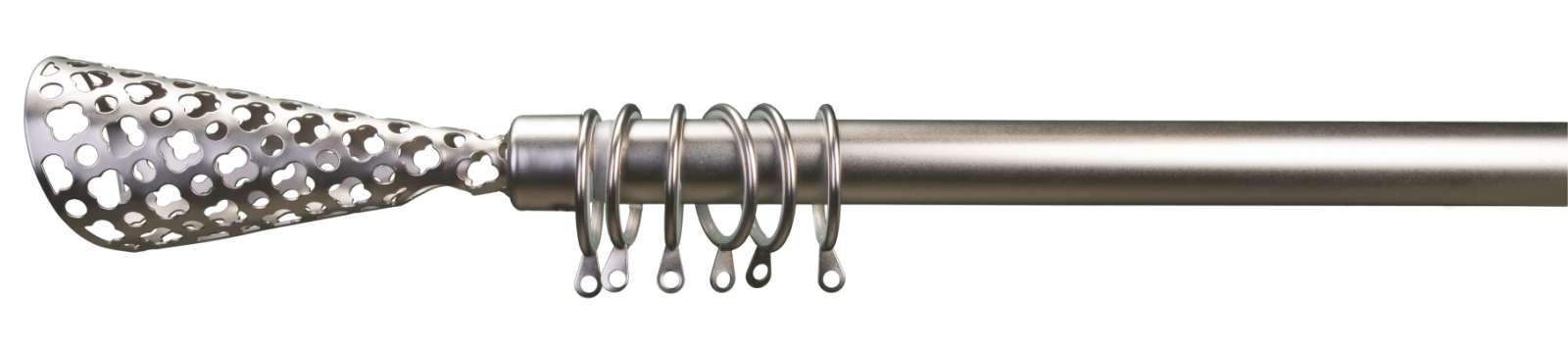 Κουρτινόβεργα επεκ/μενη Σχ.Cone 120cm-210cm Satin nickel