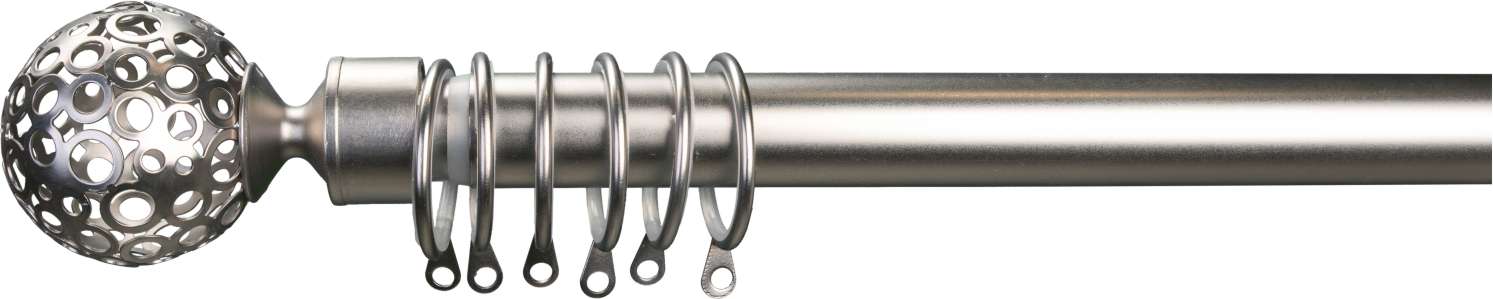 Κουρτινόβεργα επεκ/μενη Σχ.Globe 120cm-210cm Satin nickel