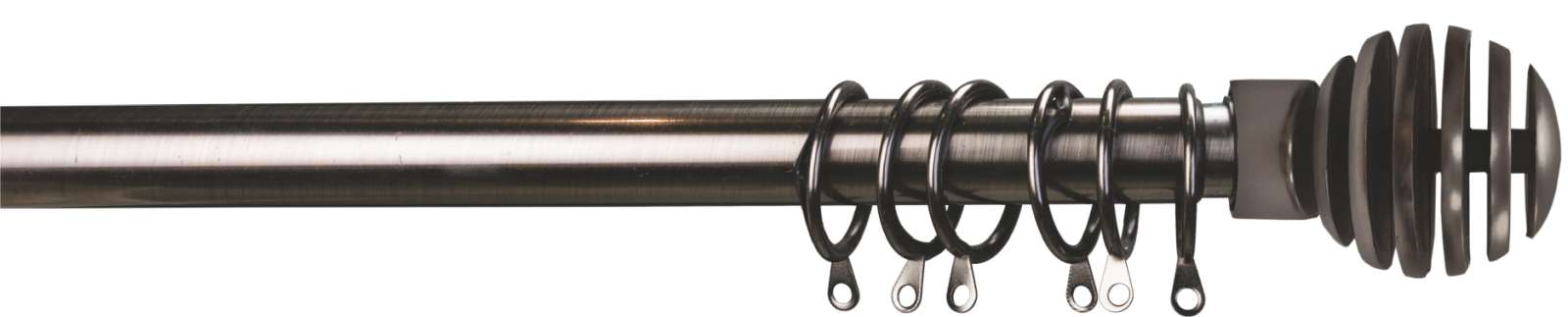 Κουρτινόβεργα επεκ/μενη Σχ. Iron 120cm-210cm Black nickel