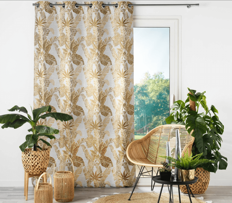 Κουρτίνα Σχ. Cocoon beige 140x260cm ζακάρ έτοιμη ραμμένη με κρίκους 100% pol.