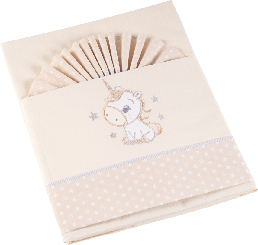 Σετ σεντόνια μπεμπέ 3τμχ  Σχ. Pony 100% cotton Beige