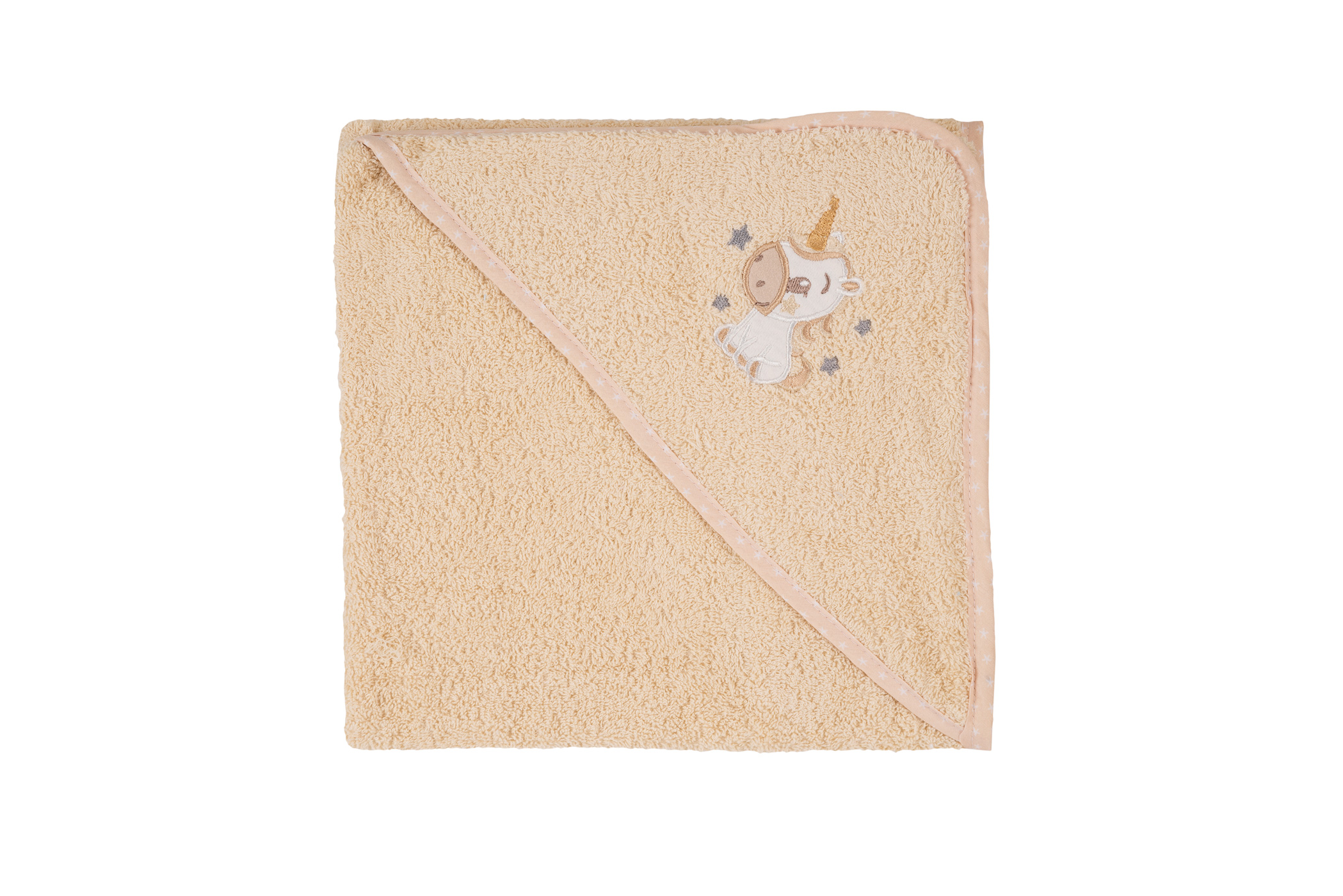 Πετσέτα με κουκούλα  Σχ.Pony 75X75cm 100% cotton Beige