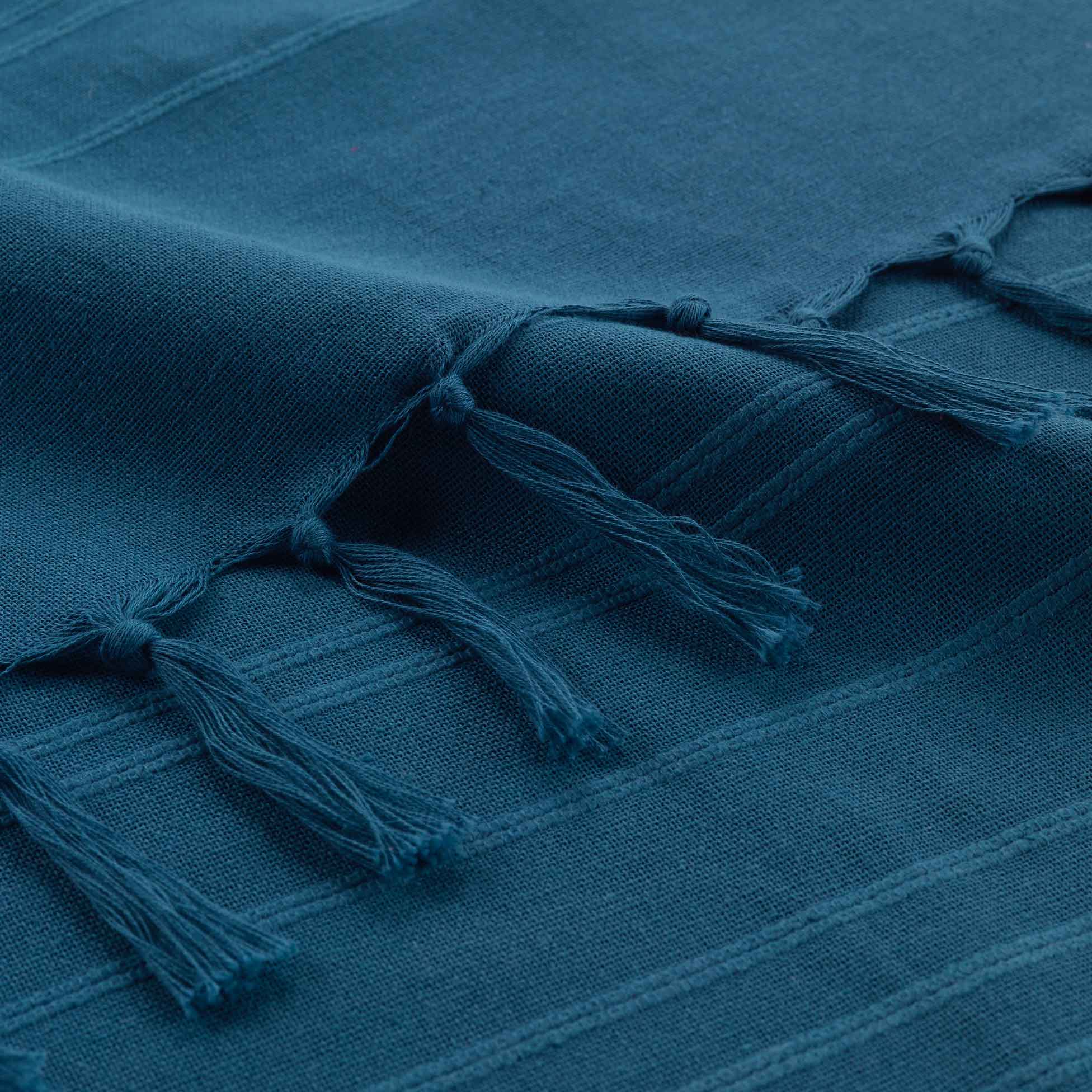 Ριχτάρι με κρόσια  Σχ.Lilia indigo blue 180X220cm 100%cotton