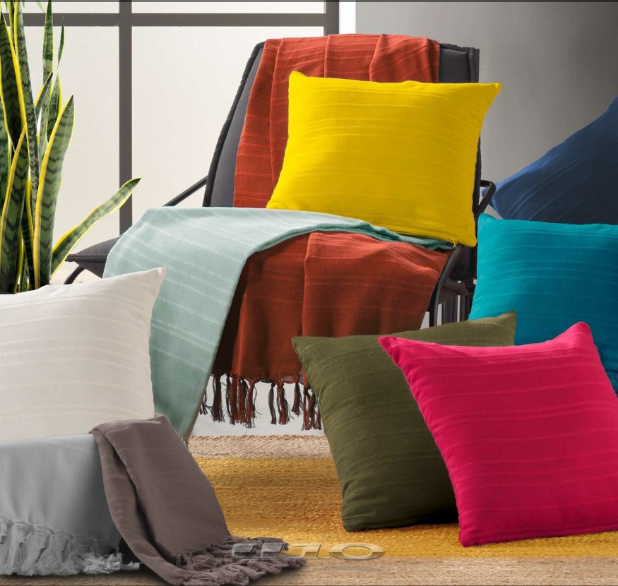 Ριχτάρι με κρόσια  Σχ.Lilia indigo blue 180X220cm 100%cotton